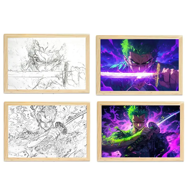 LED Lighting Painting Drawing Decorative Bedroom Night Light Comic Sketching Anime Design Creative Gifts