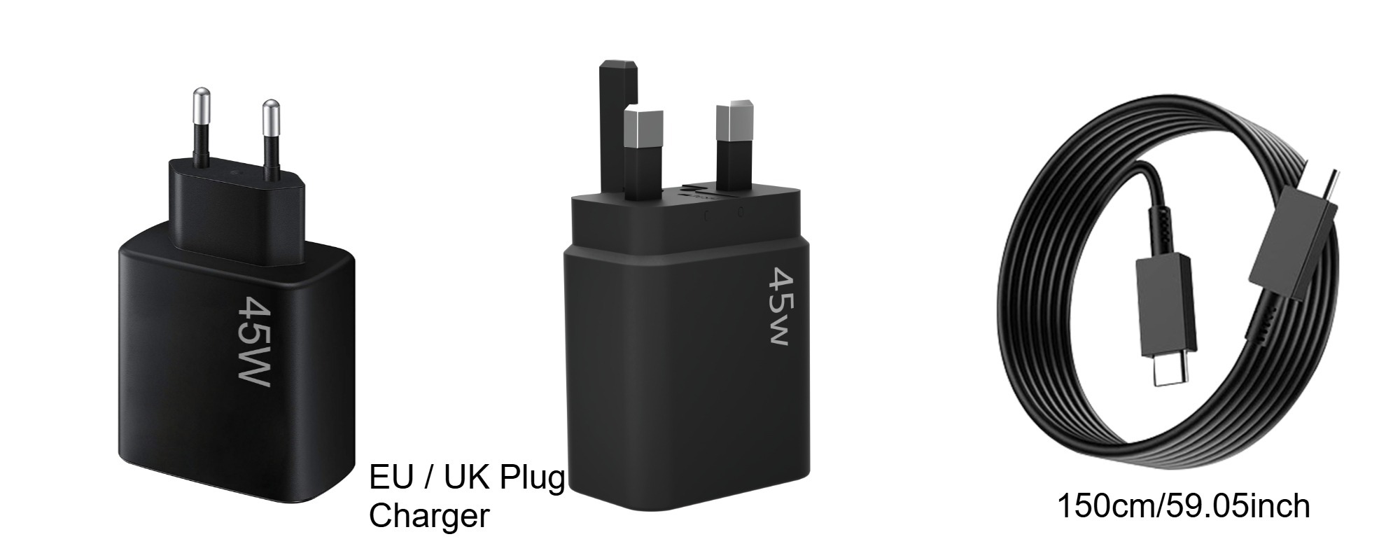 Cargador negro / cargador + cable de 1.5m