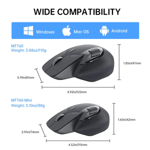MT760/MT760Mini многорежимная перезаряжаемая Беспроводная BT эргономичная 4000 DPI поддержка до 4 устройств офисная мышь для умного дома - Product Image 6