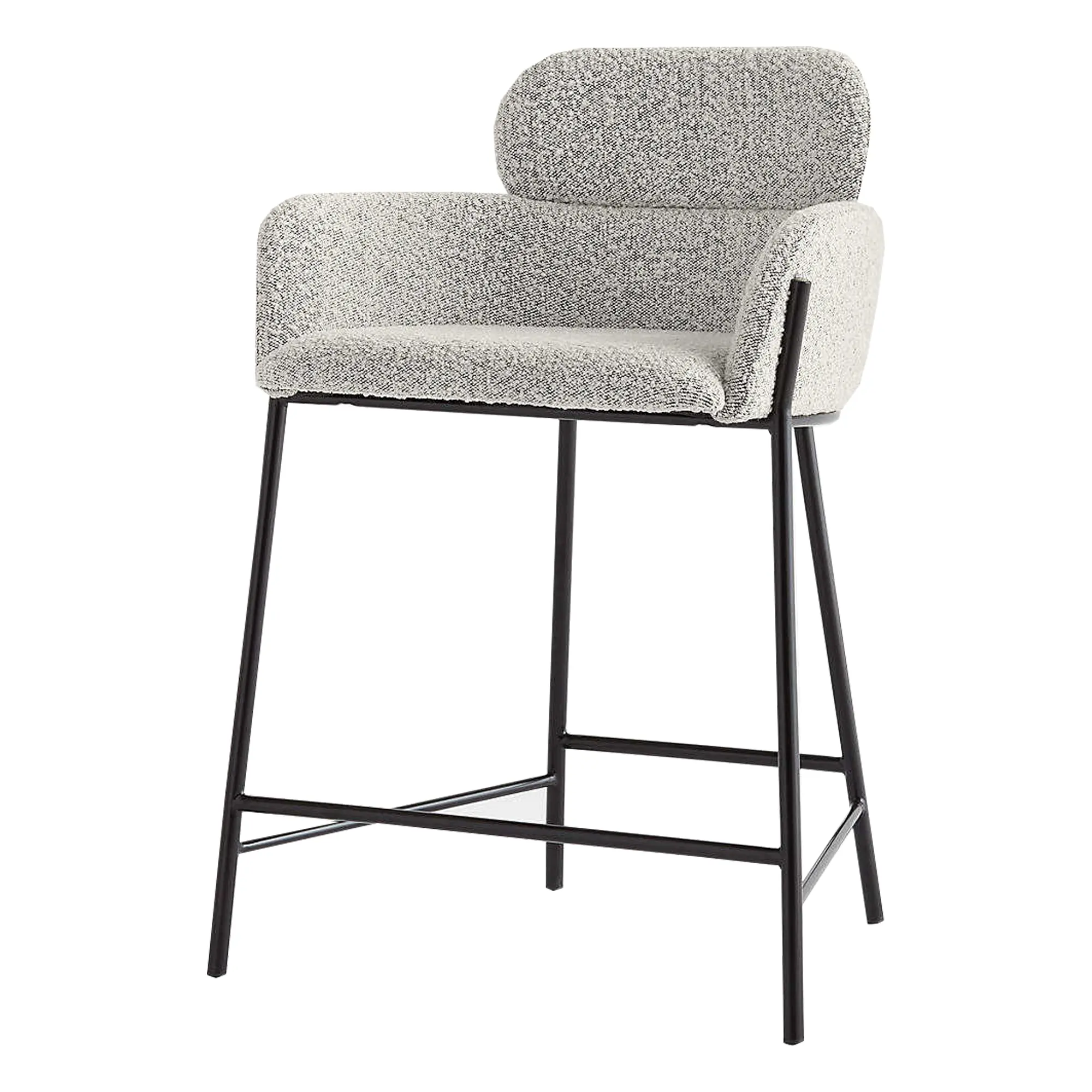 Meilleure vente de nouveaux produits, Boucle en velours, chaise de Bar haute rembourrée, meubles, chaise de comptoir, tabouret de Bar avec accoudoir