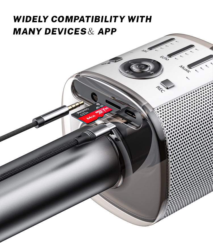 YESIDO Karoake system design portable wireless speaker microphone for music and sing