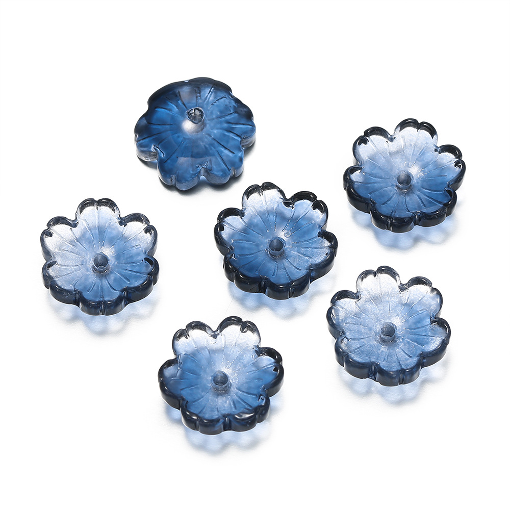 Crystal glass spacer beads - sapphire blue