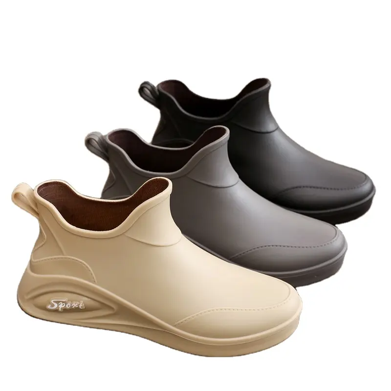 Botas de chuva em PVC para homens, sapatos antiderrapantes para chef, sapatos Brikenstock para cozinha