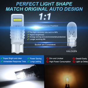 อุปกรณ์เสริมรถยนต์ไฟสัญญาณเลี้ยว T10 BA9S W5W หลอดไฟ LED เบรค1860 2SMD CANbus ถอยหลังกลับขึ้นความกว้างของไฟท้าย DRL - Product Image 4