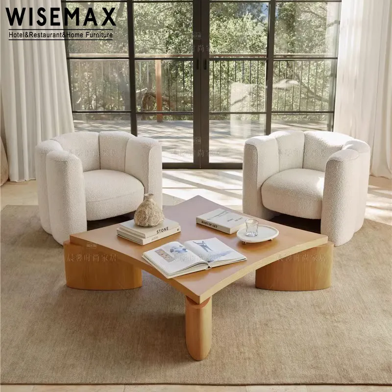 WISEMAX FURNITURE Modern Furniture Living Room Single Sofa Chair With Footrest Sofa Bed Nordic Teddy Fabric Lounge Armchair