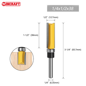 4pcs 1/4' Shank <strong>6mm</strong> Shank 2&quot; Flush Trim Router Bit Set with Bearing for Wood Template Pattern Bit Milling <strong>Cutter</strong> - Product Image 4