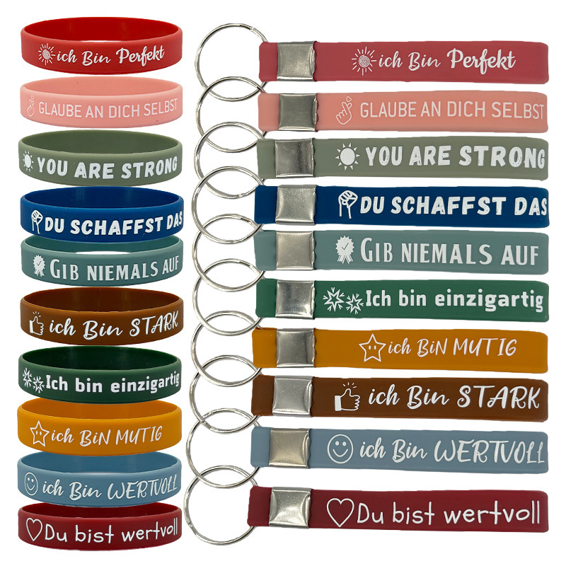 Bracelet de motivation allemand coloré, 10 unités.