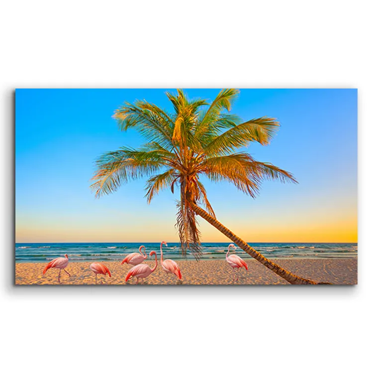 Venta al por mayor paisaje marino pintura impresión pintura Coco palmera lienzo pintura pared cuadros dormitorio Decoración