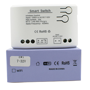 E0603 Smart Mini-Schalter Ewelink 1-Kanal-Smart-Empfänger WIFI-Schalter 7-32-V-Relaismodul mit HF-Fernbedienung 12V 24V 32V.