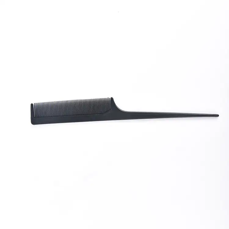 Peluquería de alta resistencia al calor antiestático Pin de carbono Color negro Peluquería Uso Peine de cola