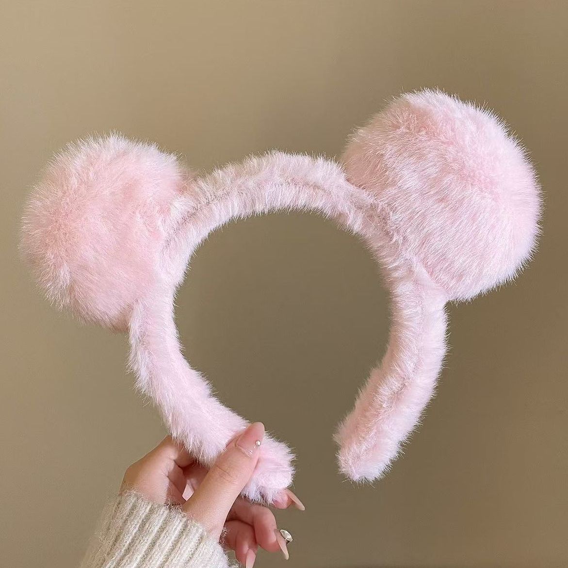 Pink plush ears