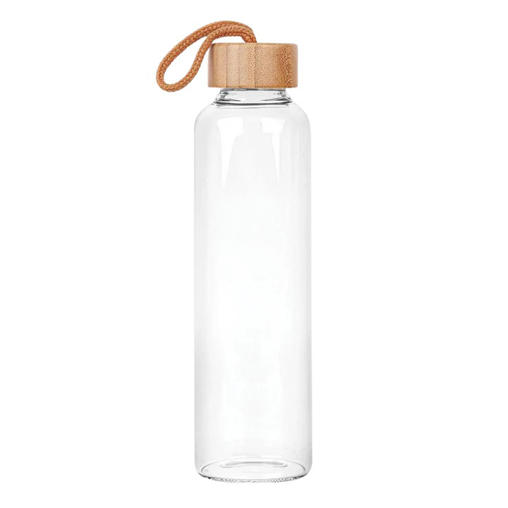 TRANSPARENT GLASS WITH BAMBOO LID