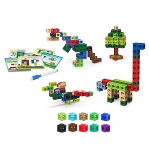 ペンでキューブブロックをリンクする子供のための117個のDIYリンクキューブビルディングブロック創造的な恐竜数学玩具 - Product Image 1