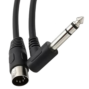 MIDI Din 5Pin Male to 6.35mm TRS Male Stereo Plug 90 Degree Right Angle <strong>Audio</strong> Connection Cable for Sound Card Keyboard Piano - Product Image 1