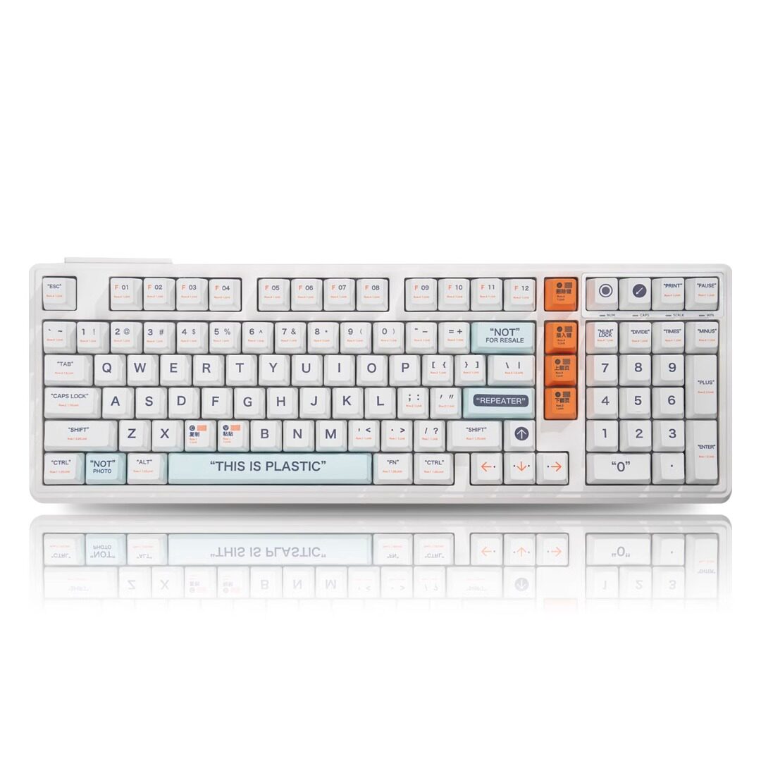 White-YG102 Keyboard+OEM Plastic Keycaps