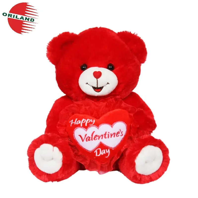 Oso de peluche de San Valentín con corazón rojo, oso de peluche