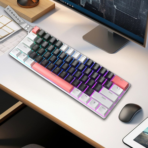 Teclado mecánico negro clásico para juegos de 68 teclas Teclado mecánico RGB de eje multicolor anti-ghosting de varias teclas - Product Image 4