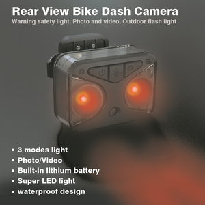 乗馬用サイクリング安全自転車レコーダー用ホワイトレッドテールライト1080pを備えた工場最高の防水購入自転車カメラ