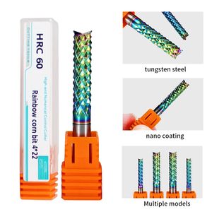 Factory Customized CNC Router Bit Set Spiral <strong>PCD</strong> End Mill <strong>Cutters</strong> DLC Rainbow Coating ODM/OEM Colorful Corn Milling <strong>Cutters</strong> - Product Image 4