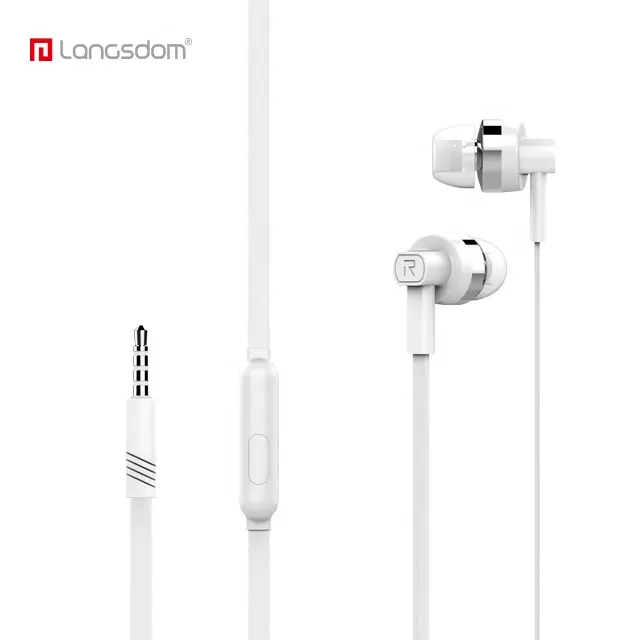 Langsdom Mijiaer MJ61 en la oreja con cable en-oído auriculares de plástico del auricular con micrófono para Iphone todo el teléfono móvil