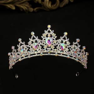Diamante Accessoire Femme diadema di cristallo di lusso in lega colorata Coronas Decorativas scintillante corona concorso all'ingrosso - Product Image 6