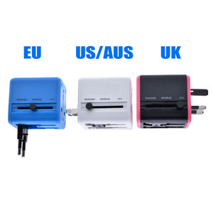 Portable Universal <strong>Multi</strong> Conversion <strong>Socket</strong> Plug Travel Adapter <strong>With</strong> Double <strong>USB</strong> 5V 1A Multifunction All Around the World Plug