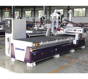 手芸製造パネルCNCマシンウッドドア生産ライン自動ローディングアンロードロータリー彫刻ウッドATCCNCルーターマシン - Product Image 4