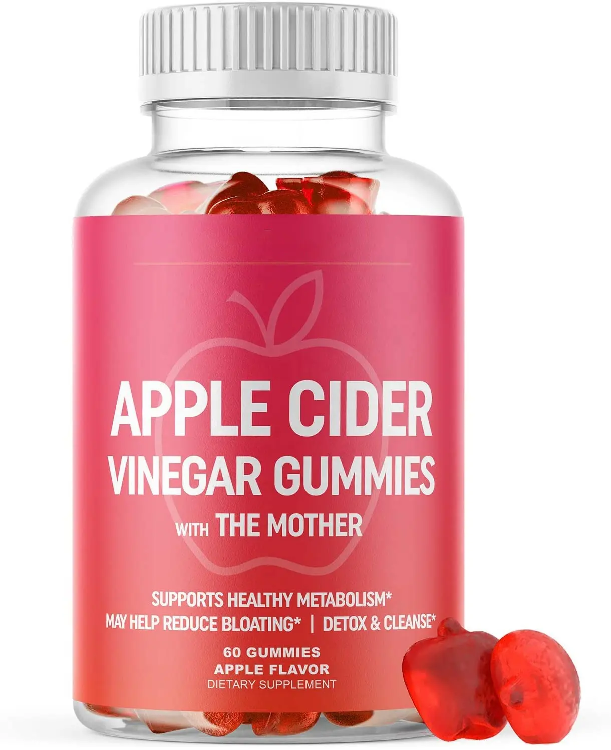 Etiqueta privada apple cider vinagre gummy, com vitamina b12, raiz de abelha para perda de peso, detox, emagrecimento, impulso imunidade