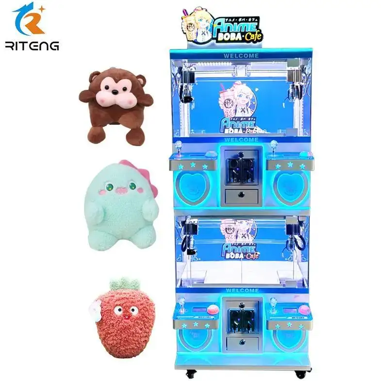 Arcade Game Claw Machine Store 4 Jogadores Chocolate Garra Máquina Prize Zone Mini Super Crane Habilidade Tester Garra Máquina