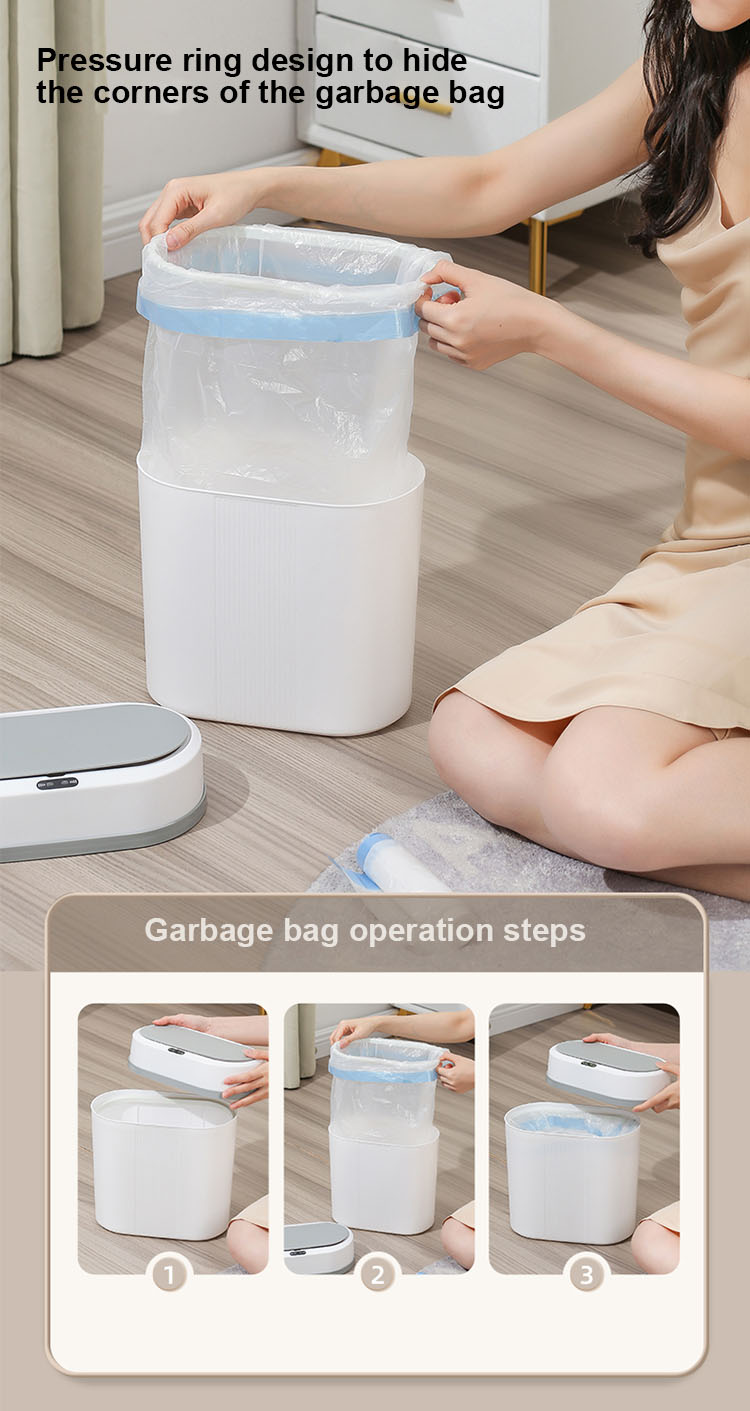 12L sensor trash can europe custom pink homes hotel multi-functional square simple electric smart automation bin/waste with lid