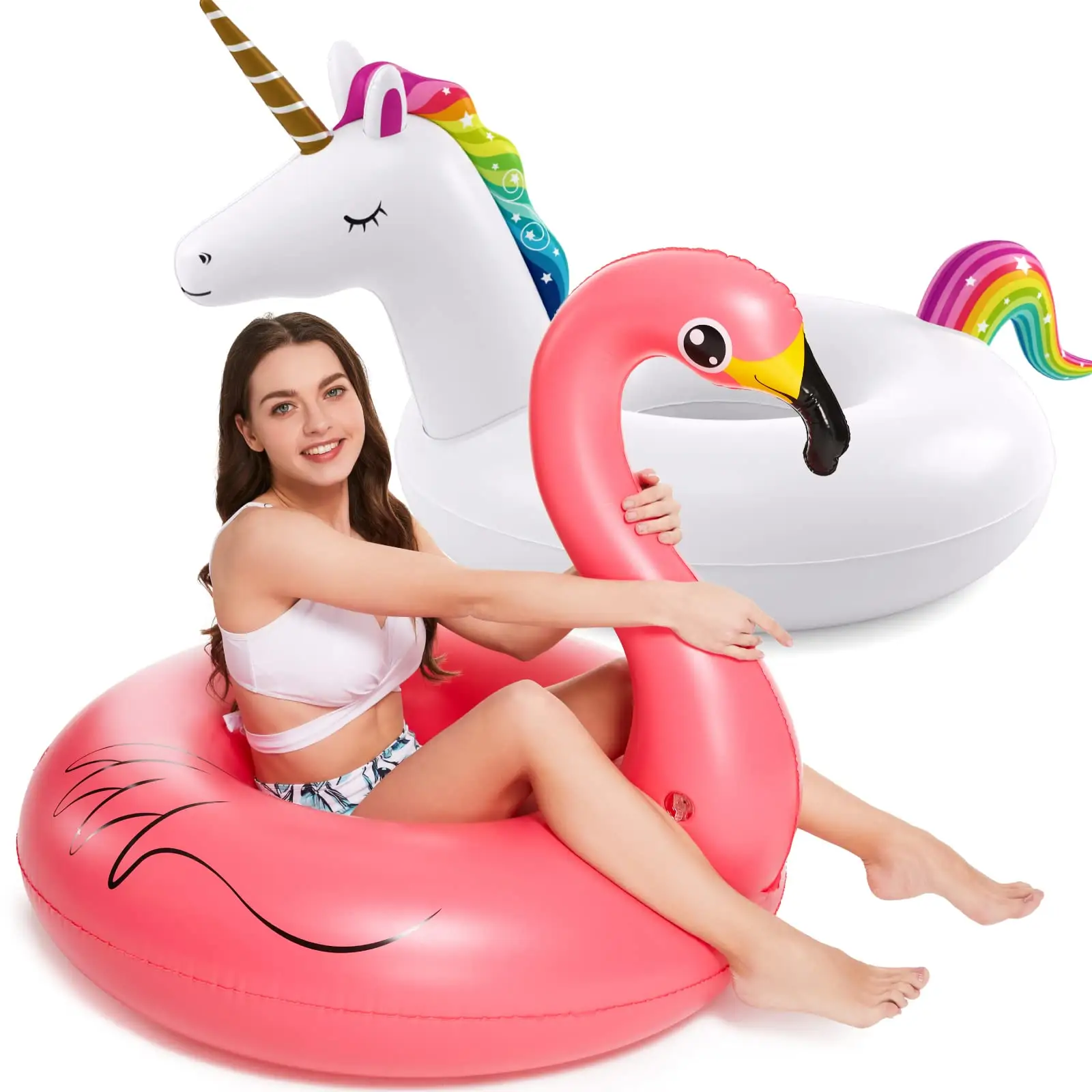 CHOOYOU Inflatables zattere per tubi da piscina per galleggianti anelli da nuoto galleggianti da spiaggia sul lago