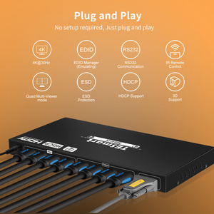 TESmart-entrada 4 salidas 4 HDMI Splitter Matrix Quad Multi-viewer HDCP 1,4 4K30Hz HDMI Matrix