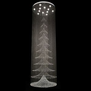 Spiral Crystal Pendant Light Round Ss Ceiling Chandeliers Christmas Gift GU10 <strong>Lamp</strong> Chrome Long Suspension Lighting - Product Image 4