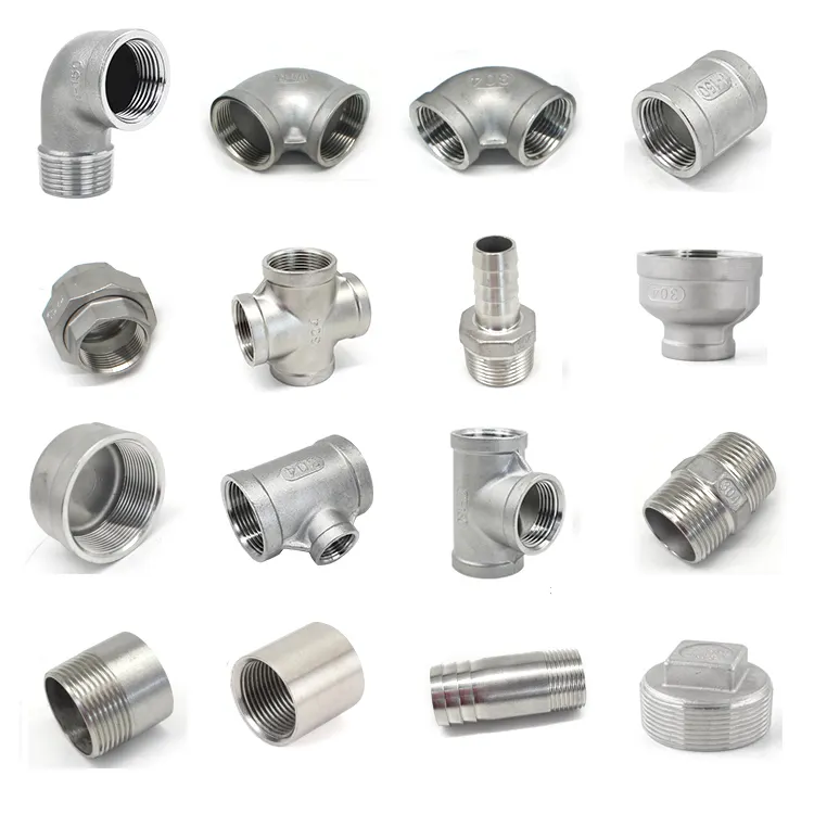 Stainless steel 304 outer wire joint External thread direct head pipe fittings Nipples Plumbing Materials hex plug with nut
