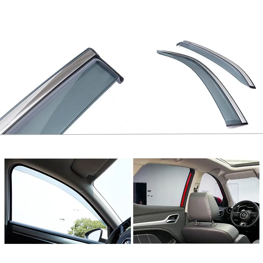 Visera de lluvia para coche, protector de lluvia, cinta de ventilación de acero inoxidable, 304 piezas, compatible con Caddy, 2 uds.