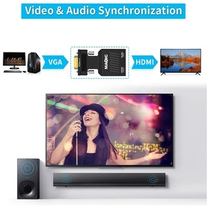 Promote 1080P VGA(<strong>Input</strong>) to <strong>HDMI</strong>(<strong>Output</strong> ) Adapter Male to Female Converter with 3.5MM Audio USB Cable VGA to <strong>HDMI</strong> for Projector