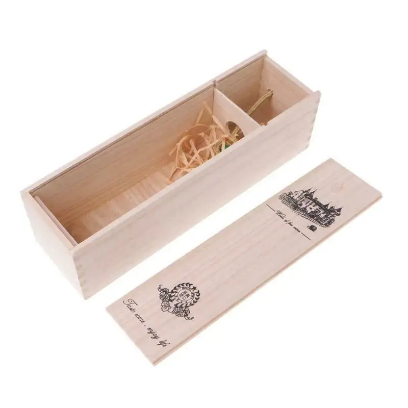 Scatola di imballaggio regalo e scatola di immagazzinaggio di vino rosso in legno di pino su misura di alta qualità