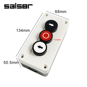 3P üç delik 22mm su geçirmez basma düğmesi anahtarı ile muhafaza elektrik kontrol istasyonu kutusu sol sağ dur ok 2NO 1NC - Product Image 2