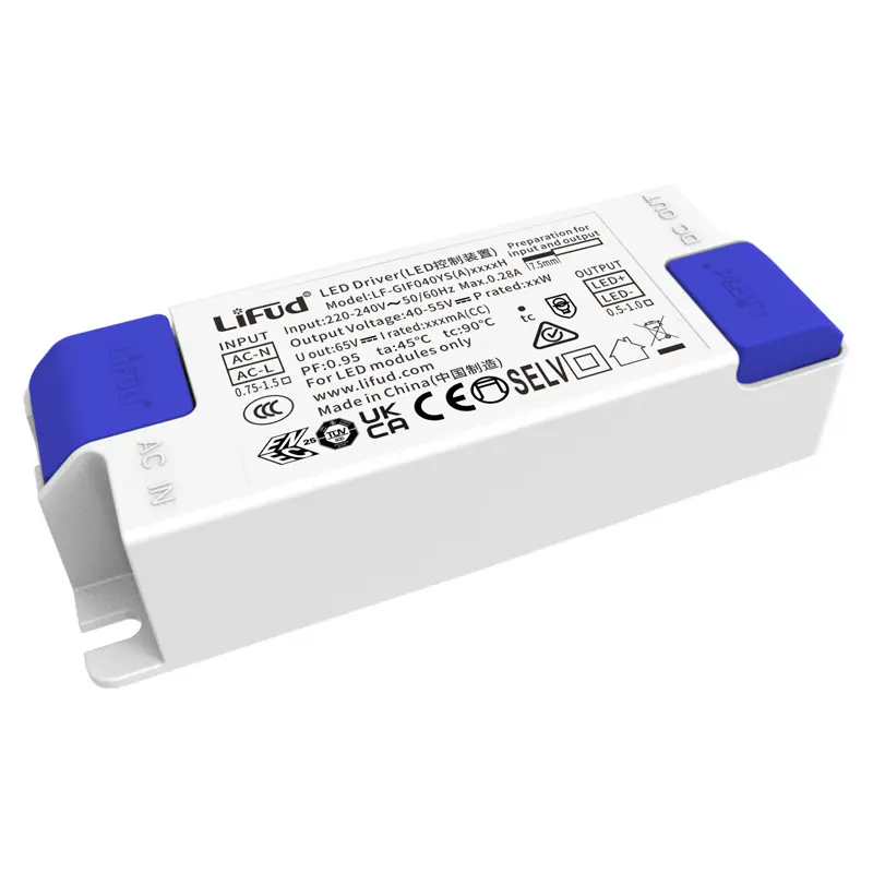 Controlador LED Lifud 40W 75W 120W Atenuación de voltaje constante Fuente de alimentación Led Controlador LED regulable 5 años de garantía Dali IP66