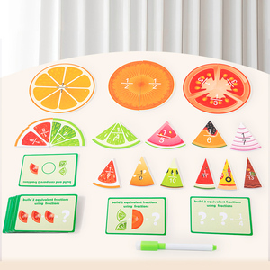 Montessori Early Education Wooden Puzzle Fruit Fractions Plate for Children's Math <strong>Learning</strong> <strong>Teaching</strong> Aids Educational Toys - Product Image 3