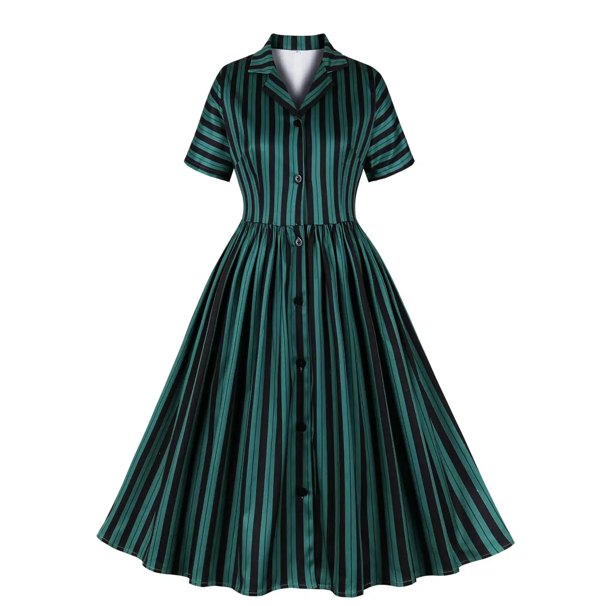 Женское винтажное коктейльное платье 5291 с V-образным вырезом, с зазубрками, с пуговицами и 1950 годов, вечернее платье миди на выпускной