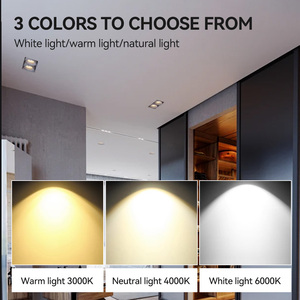 Dingdian <span class=keywords><strong>Led</strong></span> Đen Trắng Vỏ Vuông Thay Đổi Độ Sáng COB Trần <span class=keywords><strong>LED</strong></span> Đèn Downlight 7W/12W/18Wdegree Có Thể Điều Chỉnh Trần Đèn Tại Chỗ - Product Image 3