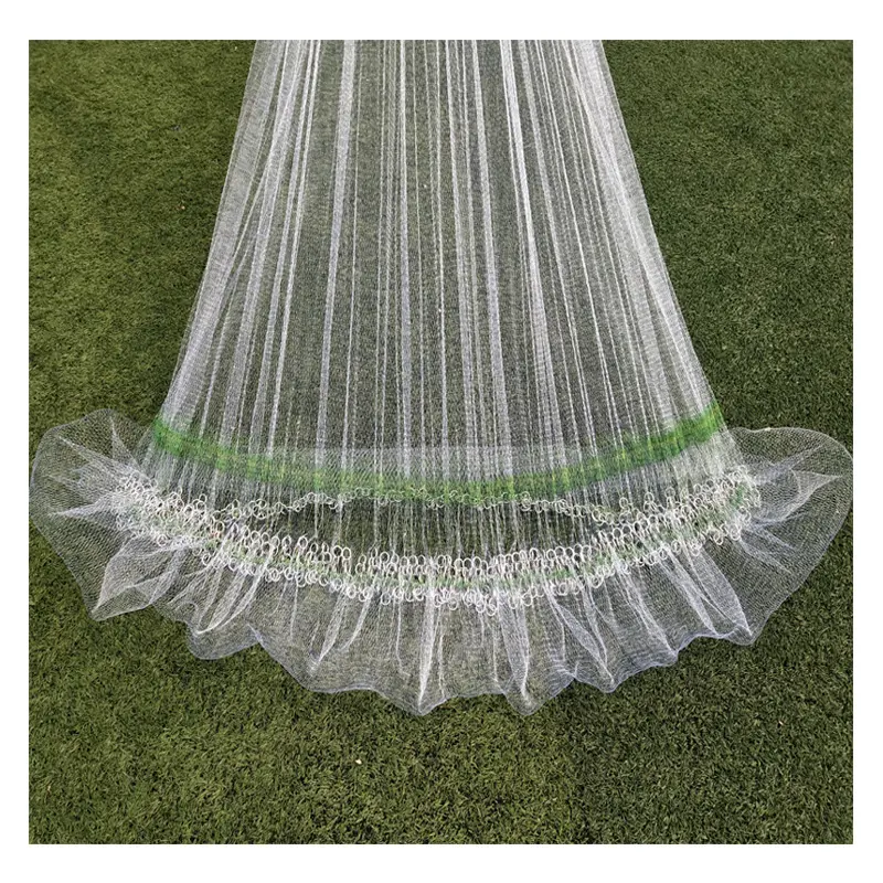 Net balıkçılık atmak için HDPE ve PA yapılmış çift düğüm ile özelleştirilebilir uzunluk zinciri Cast Net Monofilament tarzı