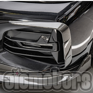 Oiomotors SQ Style Dry Carbon Fiber Front Bumper Side Wind Canards Lip for BMW G22 G23 4Series
