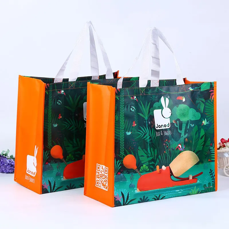 पुन: प्रयोज्य पैकेजिंग Polypropylene टुकड़े टुकड़े में गैर बुना शॉपिंग ढोना Rpet पीपी बैग के साथ कस्टम लोगो