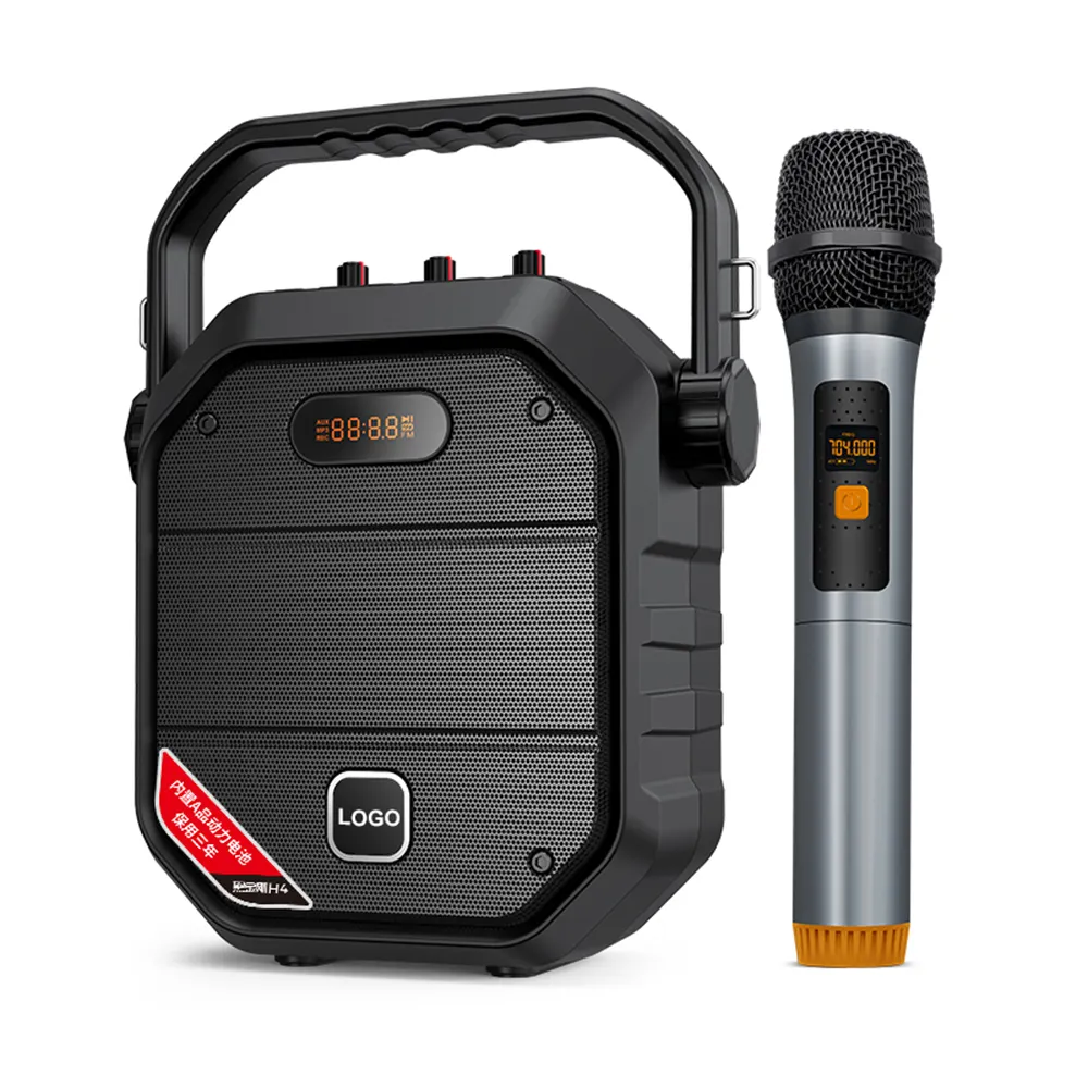 H4 Home Karaoke Speaker Mini altoparlante portatile sistema PA Set con microfono UHF 30W grande potenza con 35m per Yoga/Fitness