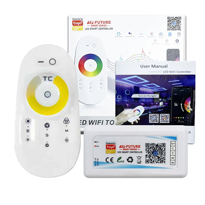 WiFiLEDスマートストリップコントローラーDC5V 12V 24V 18A PWM3チャンネルRGBライトTuyaAPP調光器2.4GRFワイヤレスタッチリモート調光 - Product Image 1