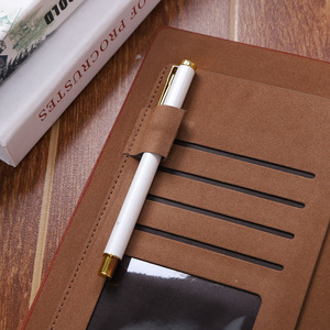 Druckknopf verschluss Geprägtes Logo Lose blatt planer Red Pu Leather Custom Notebook mit Karten einsatz Nachfüllbare Journal abdeckungen - Product Image 4
