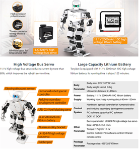 Biyonik insansı programlama robot tonybot Arduino ile uyumlu akıllı konuşma tanıma ikincil geliştirme kiti