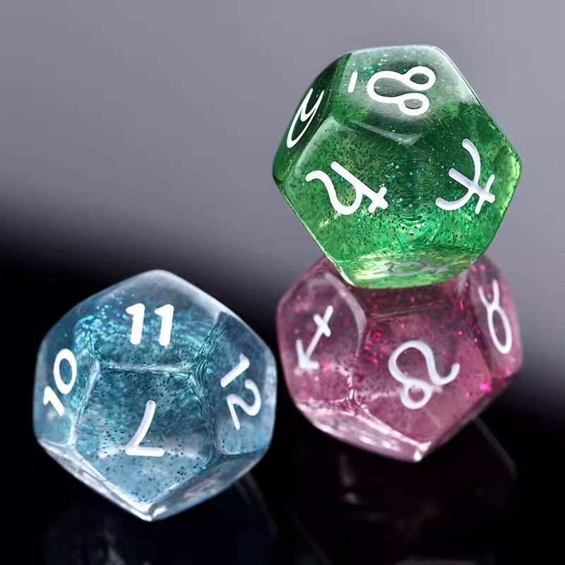 colorful-Constellation dice a5 transparent glitter 3-pack bag
